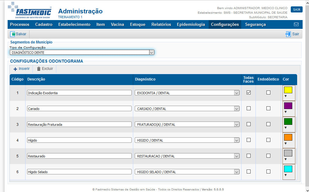 Imagem demonstrativa Configuração Odontograma